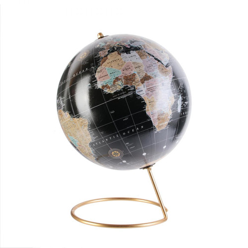 3S. x Home - Globe Terrestre Noir et Doré MUNDO - Sélection meuble & déco Industriel