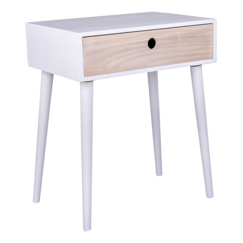 House Nordic - Table De Chevet Scandinave Blanche PARMA - Table De Chevet Design