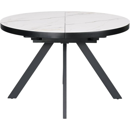 Table de repas ronde plateau céramique Roma Blanc Blanc 3S. x Home Meuble & Déco
