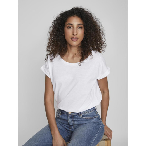 T-shirt col rond manches courtes blanc Lyra Vila Mode femme