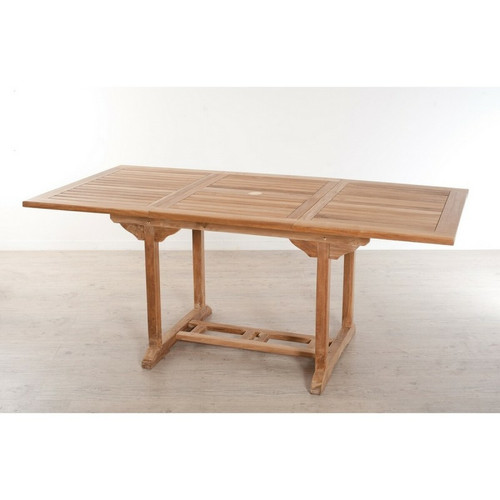 Table de jardin 4/6 personnes -  rectangulaire extensible 120/180 x 90 cm en bois Teck Marron MACABANE Meuble & Déco