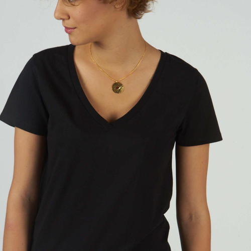 3S. x Le Vestiaire - Tee-shirt manches courtes col V - T shirt femme bio
