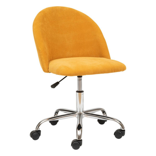 3S. x Home - Chaise de bureau "Geos", velours, jaune ocre - Chaise De Bureau Design