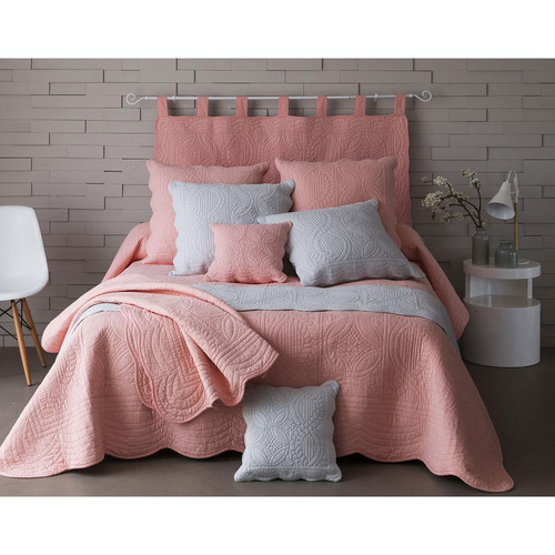 Becquet - Tête de lit en boutis uni pur coton Becquet - Rose Poudré - Tête De Lit Design