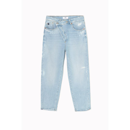 Le Temps des Cerises - Jeans boyfit cosy, 7/8ème bleu en coton Elle - Jeans bleu