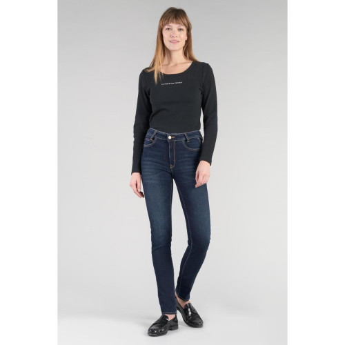 Jeans push-up slim taille haute PULP, longueur 34 bleu en coton Bea Le Temps des Cerises Mode femme