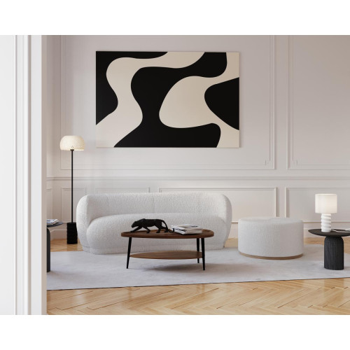 POTIRON PARIS - Canapé en tissu bouclette BIANCA blanc  - Promos salon et salle à manger