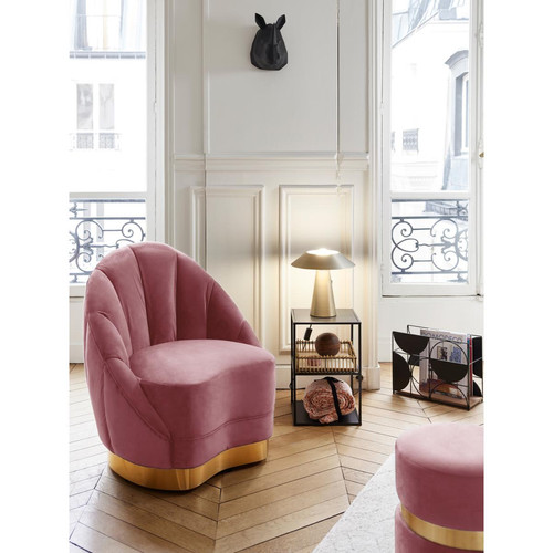 POTIRON PARIS - Fauteuil vintage rose - Promo Fauteuil Et Pouf Design