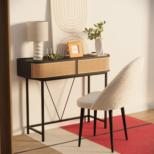 POTIRON PARIS - Table console noire en bois  - Promos salon et salle à manger