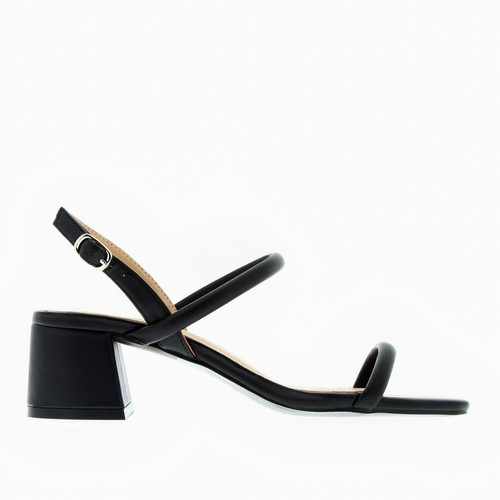 Vanessa Wu - Sandales à talons minimalistes Femme - Noir mat - Promo Les chaussures