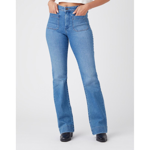Wrangler - Jean en coton pour femme - Jeans bleu