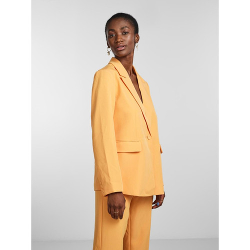 YAS - Blazer regular fit boutonné Orange - Promos vêtements femme
